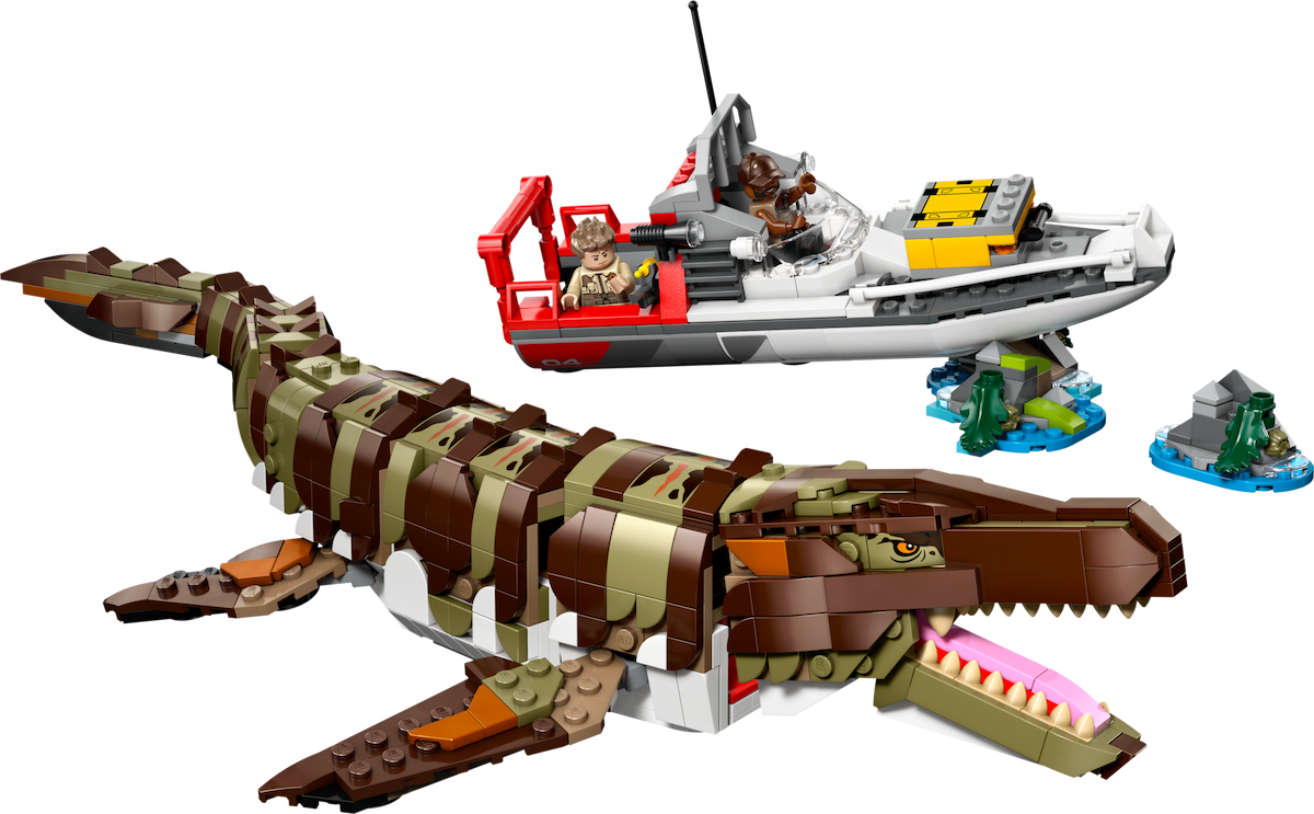 Brick-Built Mosasaurus Boat Mission LEGO set (#76974-1)