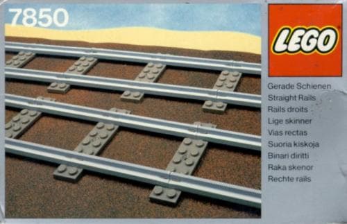 8 Straight Rails Gray 4.5v LEGO set (#7850-1)