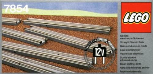 8 Straight Electric Rails Gray 12v LEGO set (#7854-1)