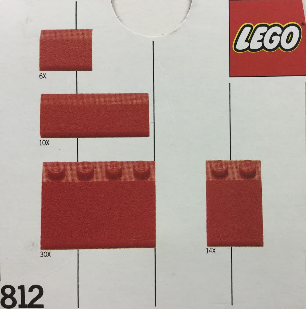 Red Roof Bricks, Shallow Pitch LEGO set (#812-2)