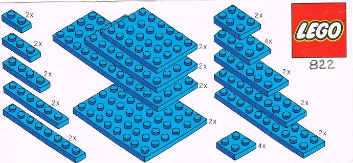 Parts Pack, Blue Plates LEGO set (#822-1)