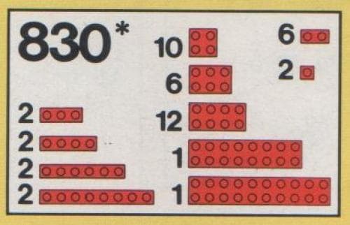 Parts Pack, Red Bricks LEGO set (#830-1)