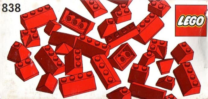 Red Roof Bricks Parts Pack, 45 Degree LEGO set (#838-1)