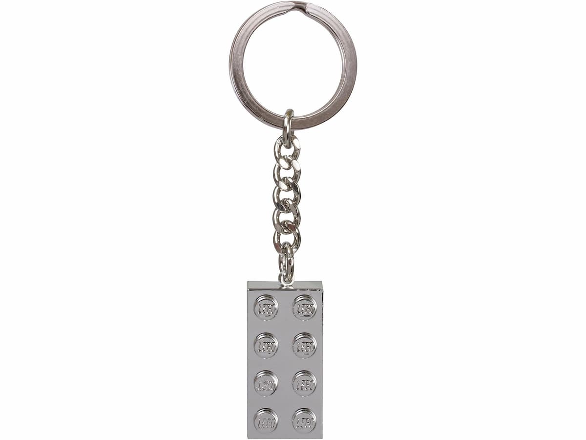 Chrome Silver Brick Key Chain LEGO set (#851406-1)