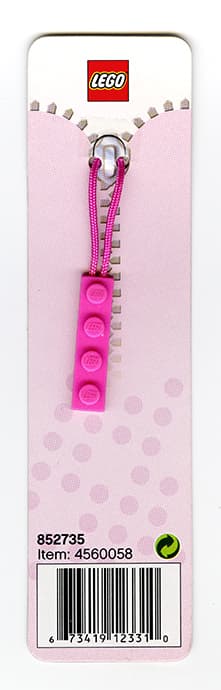 Zipper Puller (Pink) LEGO Gear set (#852735-1, 2009)