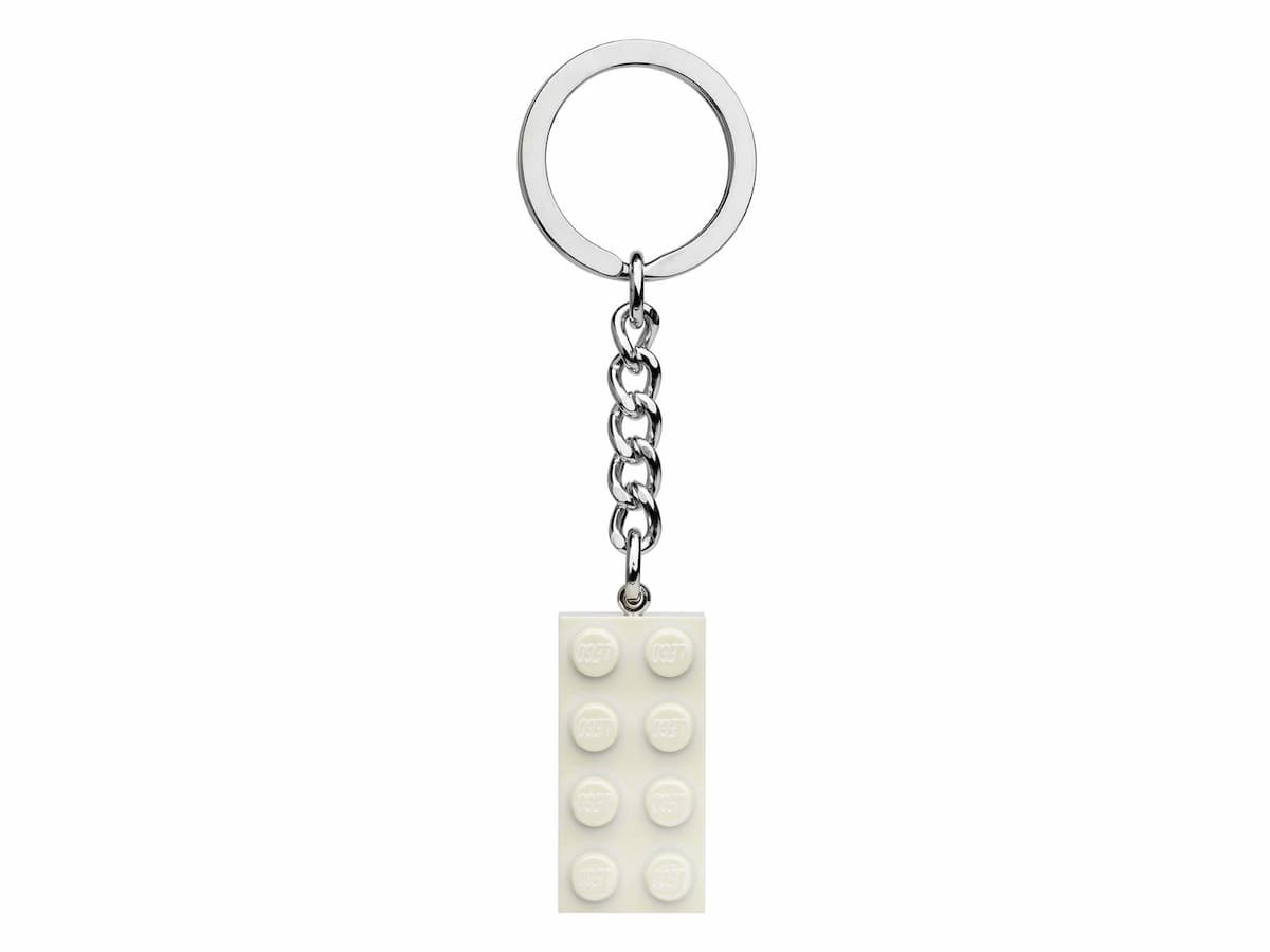Pearl White Brick Key Chain LEGO set (#854084-1)