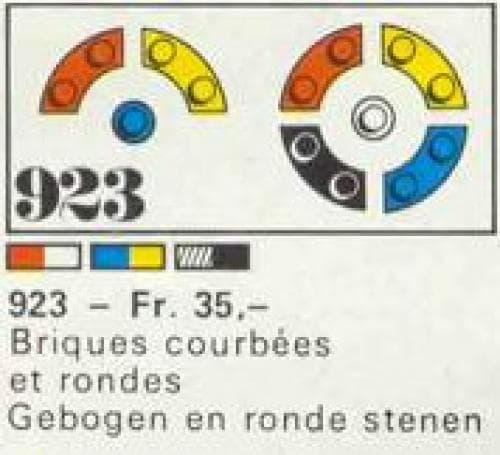 50 bricks, curved and round LEGO set (#923-1)