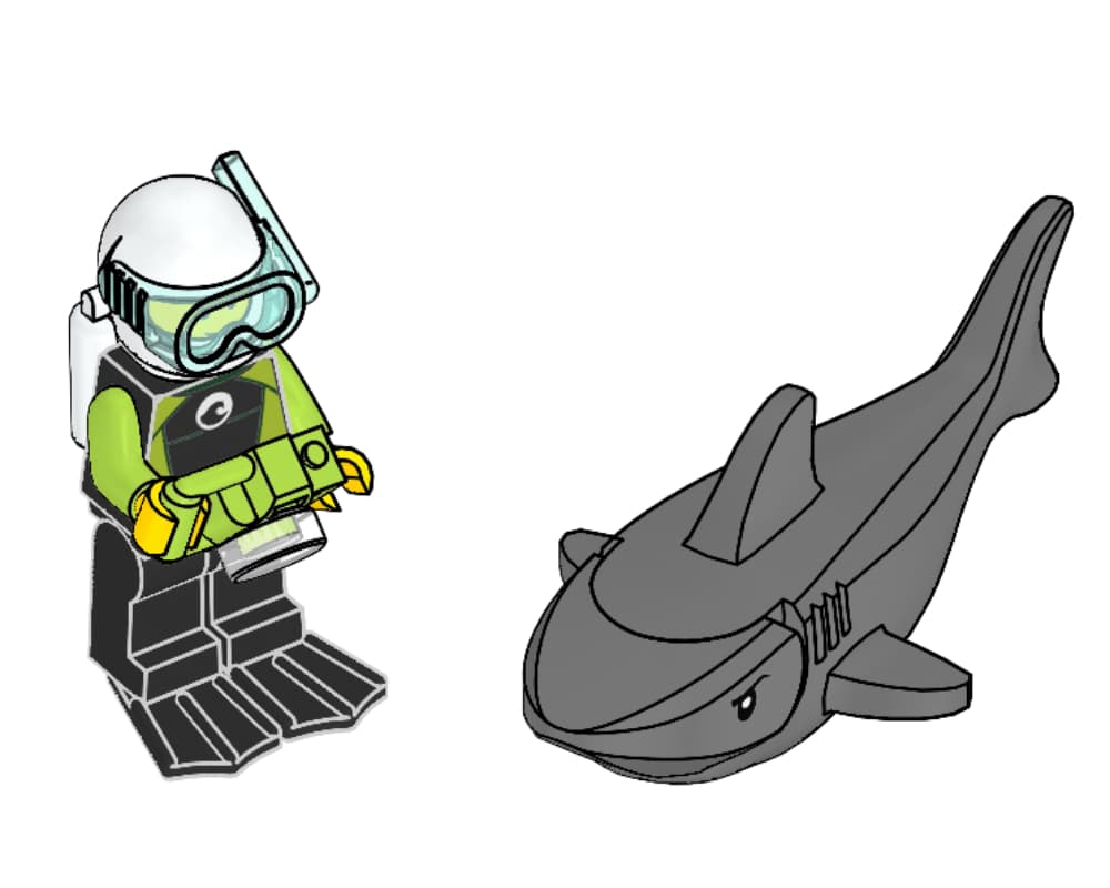 Scuba Diver and Shark LEGO set (#952019-1)