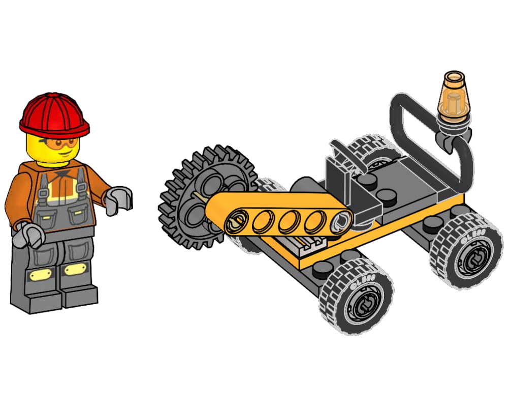 Construction Worker with Rotary Cutter LEGO set (#952502-1)