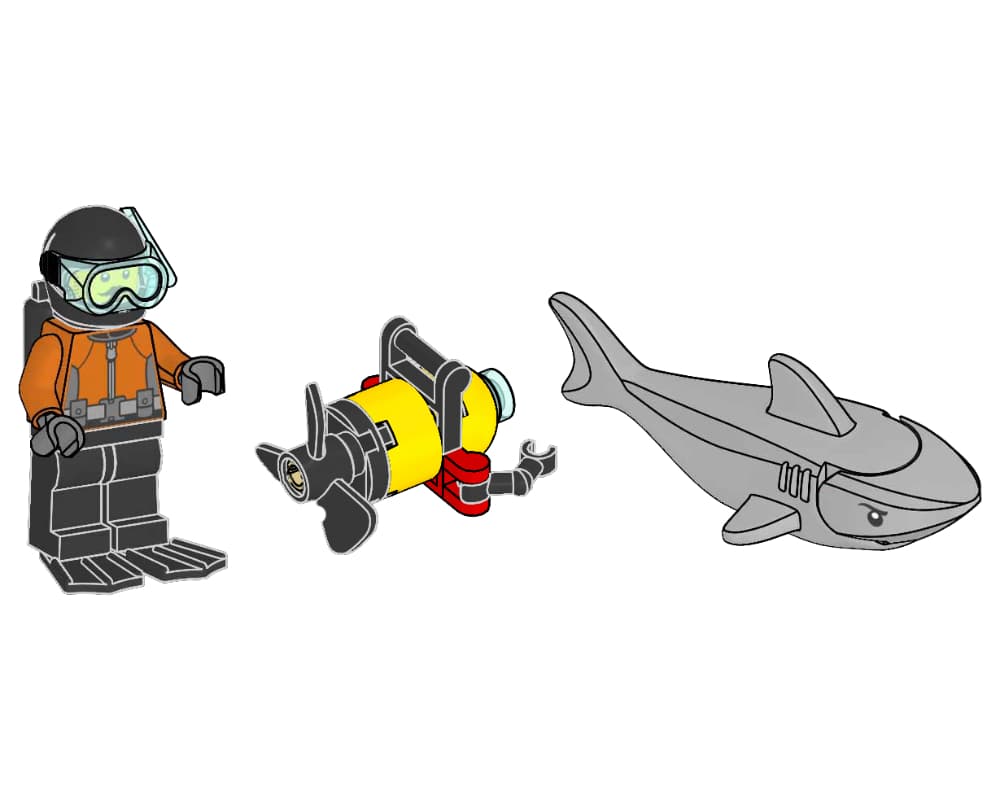 Diver with Robot and Shark LEGO set (#952503-1)