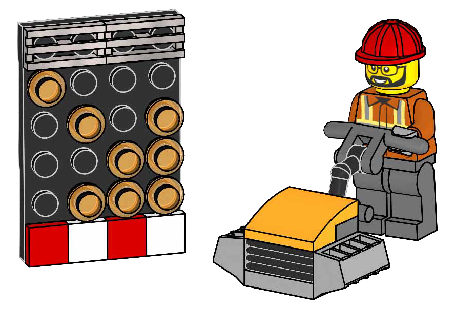 Construction Worker with Vibratory Plate LEGO set (#952510-1)