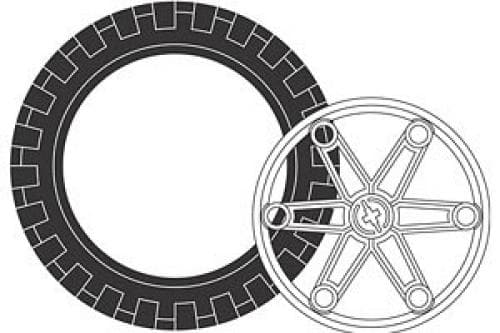 Large Tire and Hub (2 tires 2 hubs) LEGO set (#970047-1)