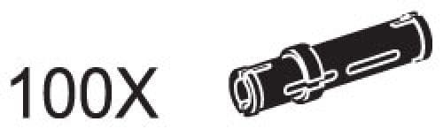 Long Black Connector Pegs (Pack of 100) LEGO set (#970605-1)