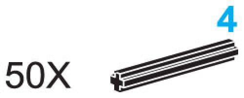 4-Stud Axles (Pack of 50) LEGO set (#970612-1)