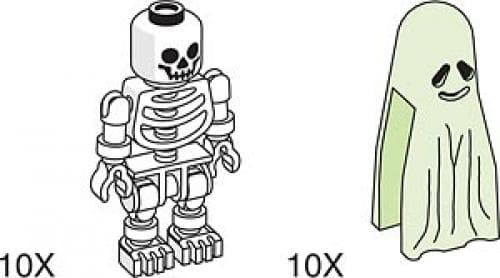 Skeleton and Ghost for Amusement Park Set LEGO set (#970661-1)