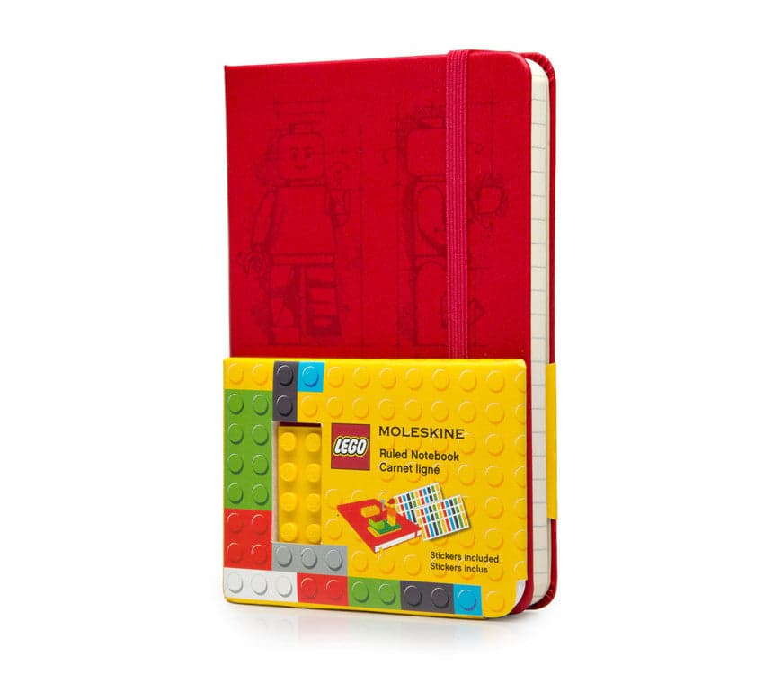 Ruled Notebook (Red) LEGO Stationery and Office Supplies set (#9788867326181-1, 2014)