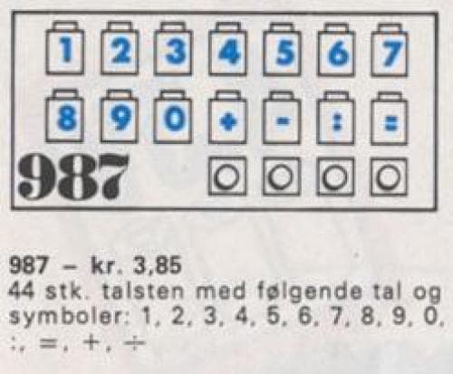 Number Bricks LEGO set (#987-1)