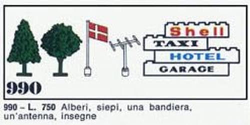 Trees and Signs (1971 version with granulated trees and 4 bricks) LEGO set (#990-1)