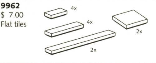 Flat Tiles LEGO set (#9962-1, 1994)