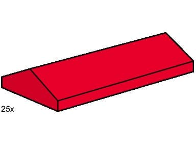 2 x 4 Ridge Roof Tile Low Sloped Red LEGO set (#B005-1)
