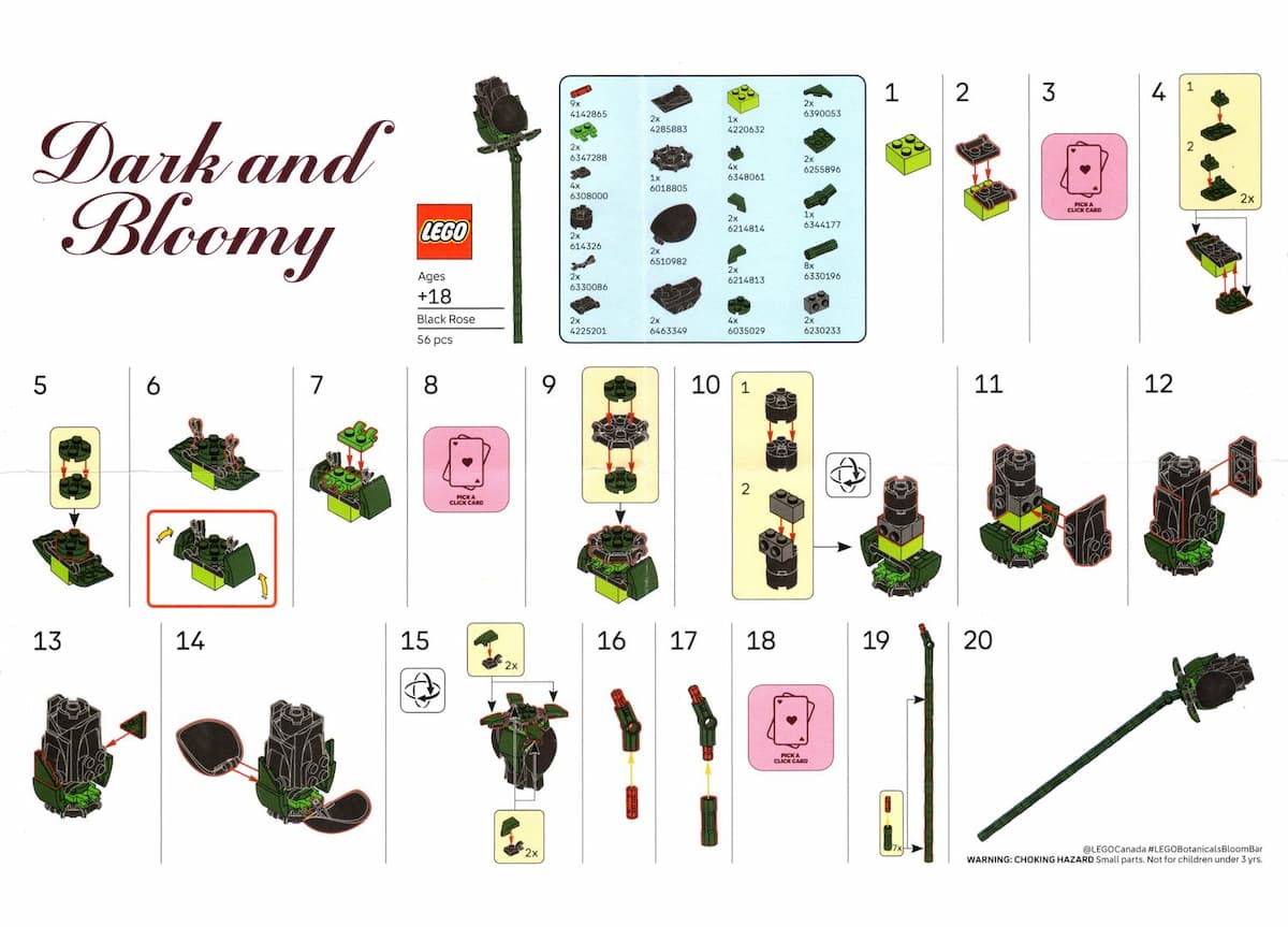 Dark and Bloomy LEGO set (#BLACKROSE-1)