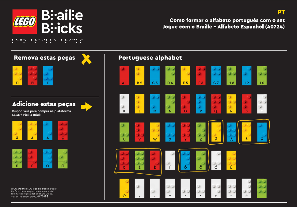 Braille - Portugal/Brazil Alphabet LEGO set (#EG00140-1)