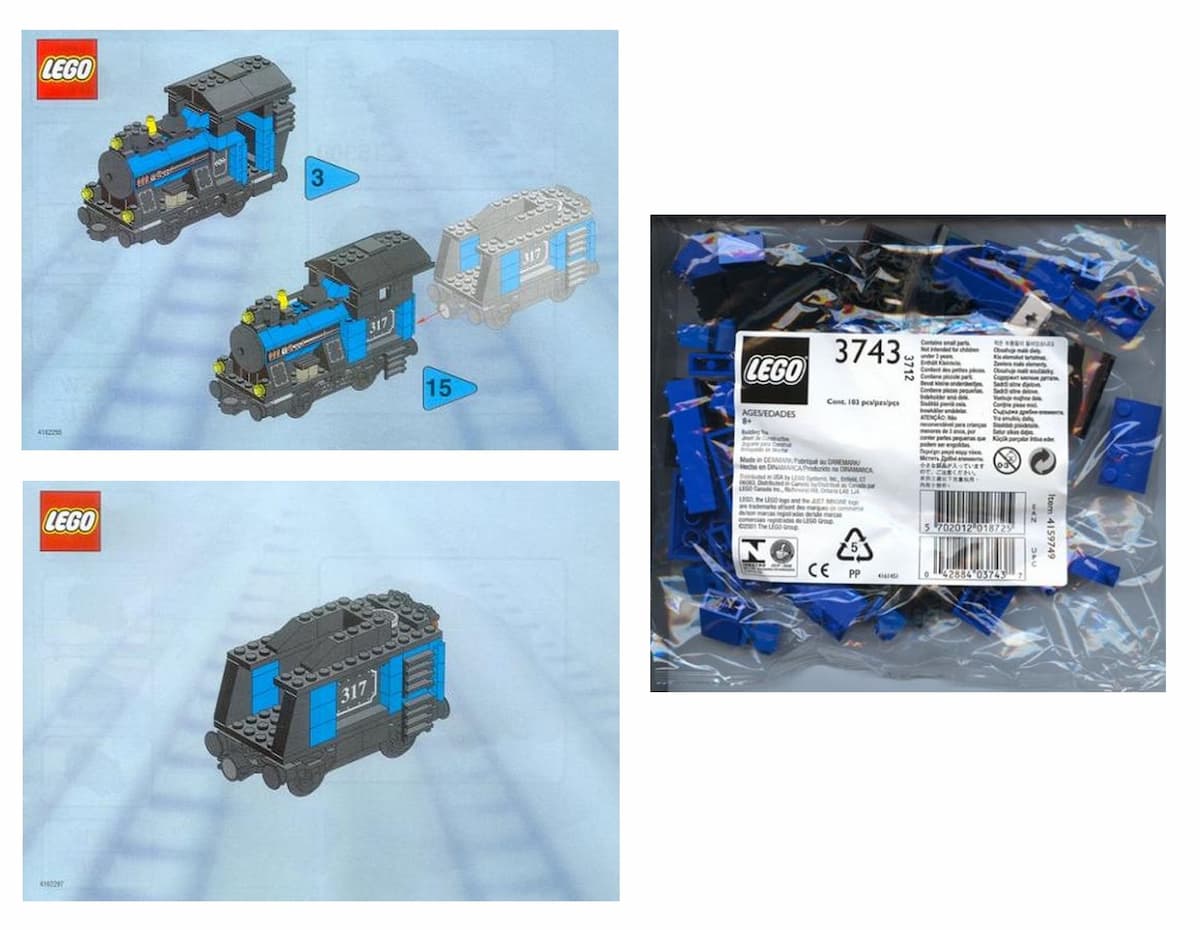Small Train Engine with Tender Blue LEGO set (#KT403-1)