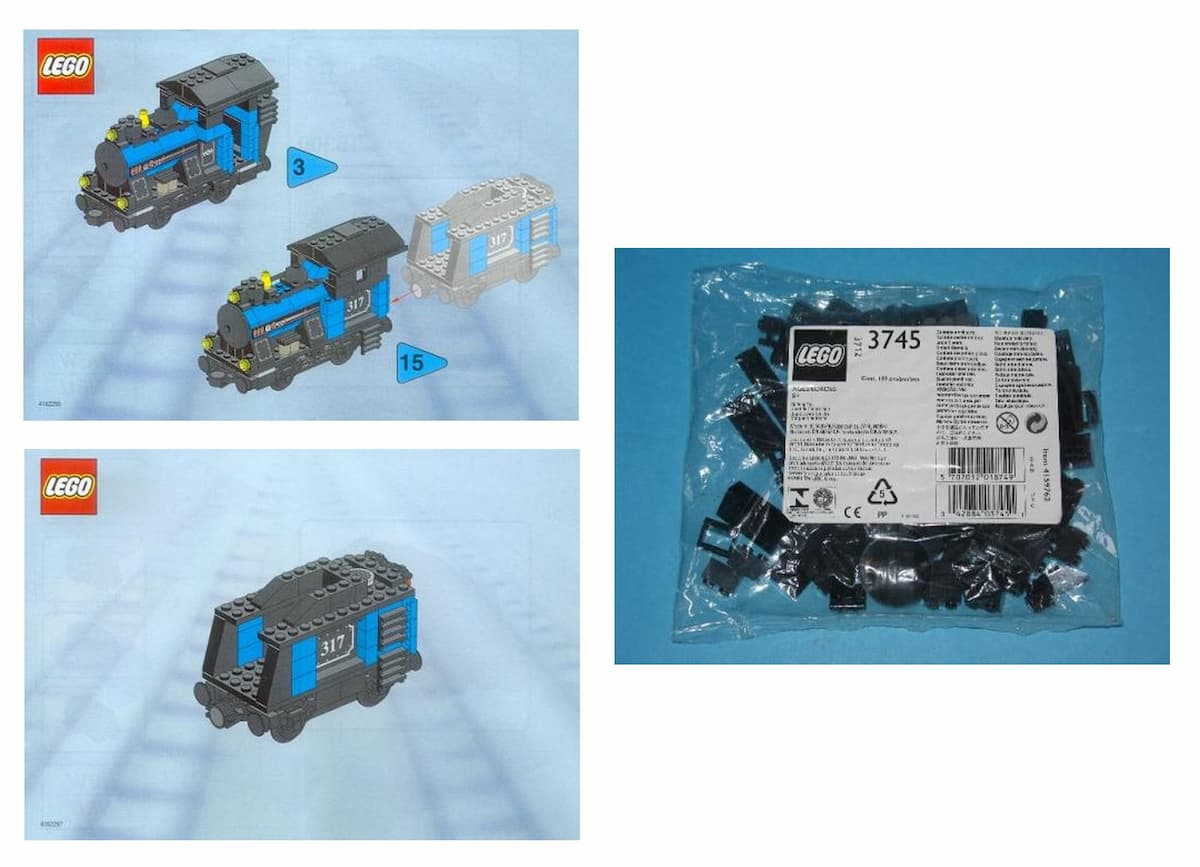 Small Train Engine with Tender Black LEGO set (#KT405-1)