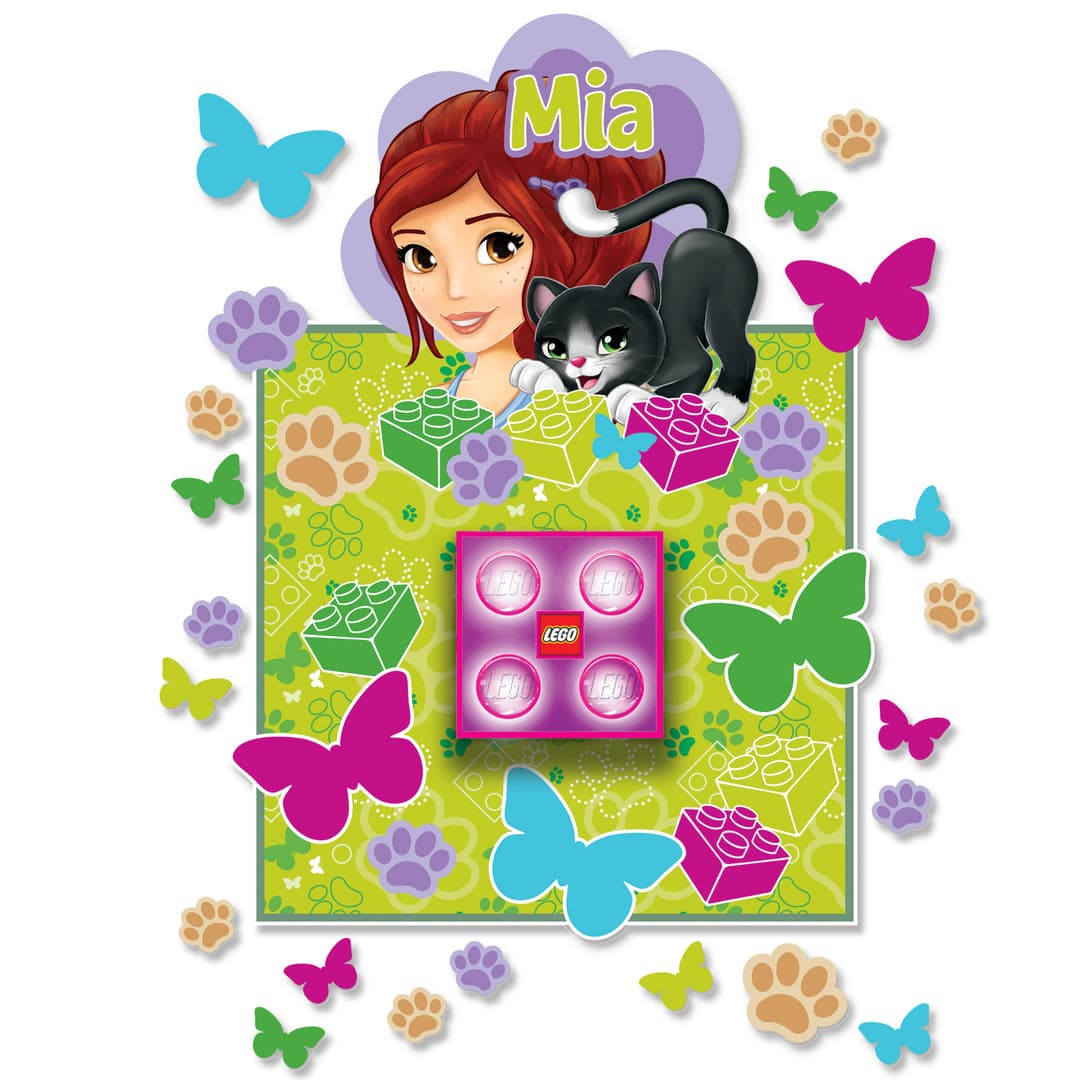Friends Brick Night Light and Wall Decals - Mia LEGO Houseware set (#LGLNI3M-1, 2015)