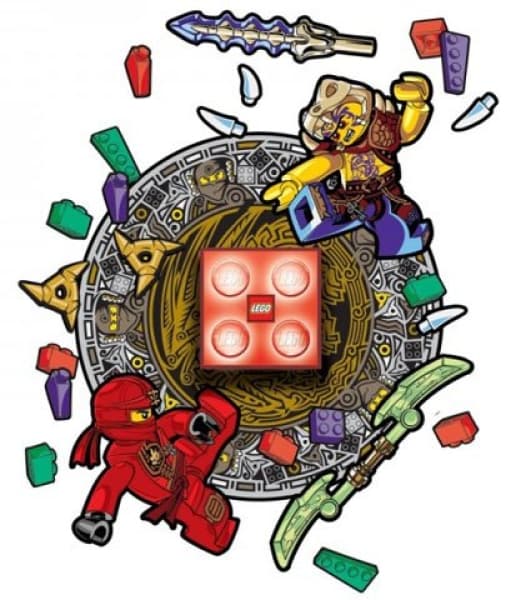 Ninjago Brick Night Light and Wall Decals - Kai LEGO Houseware set (#LGLNI4K-1, 2015)