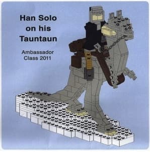 Han Solo on his Tauntaun LEGO set (#LLCA53-1, 2011)