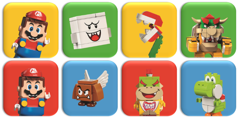 Super Mario Refrigerator Magnets LEGO set (#MAGNET-1)