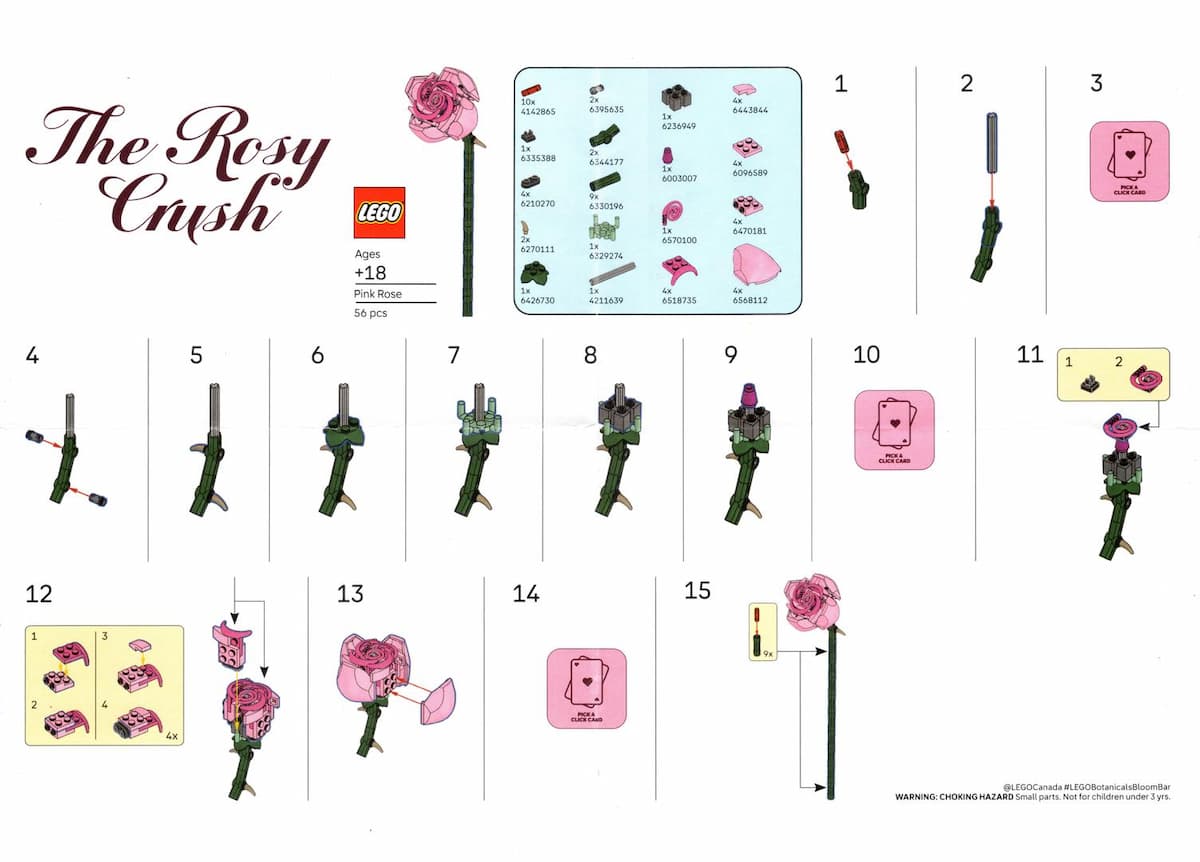 The Rosy Crush LEGO set (#PINKROSE-1)