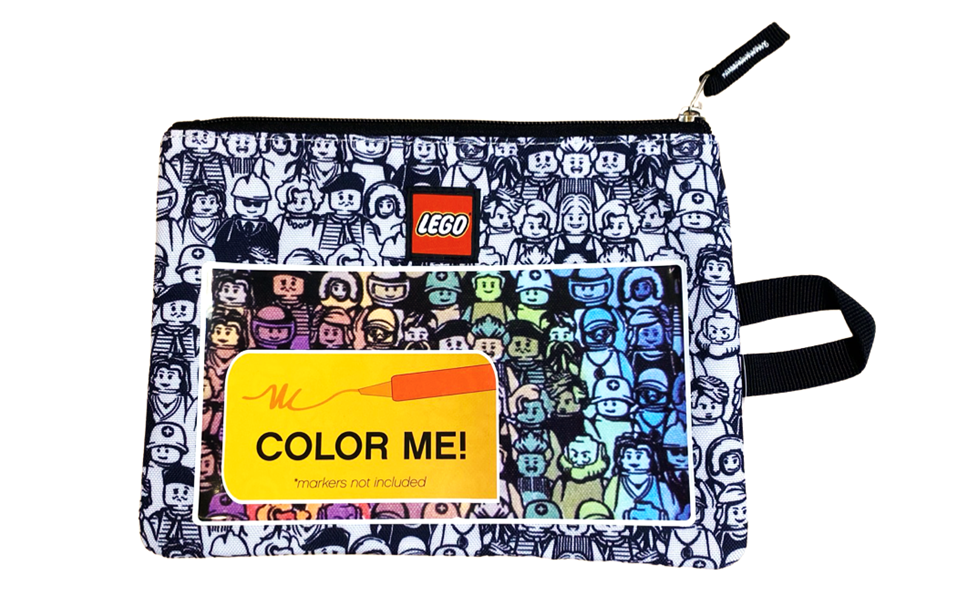 Minifigure Color Me Crowd Pencil Pouch LEGO Stationery and Office Supplies set (#POUCH-3, 2021)