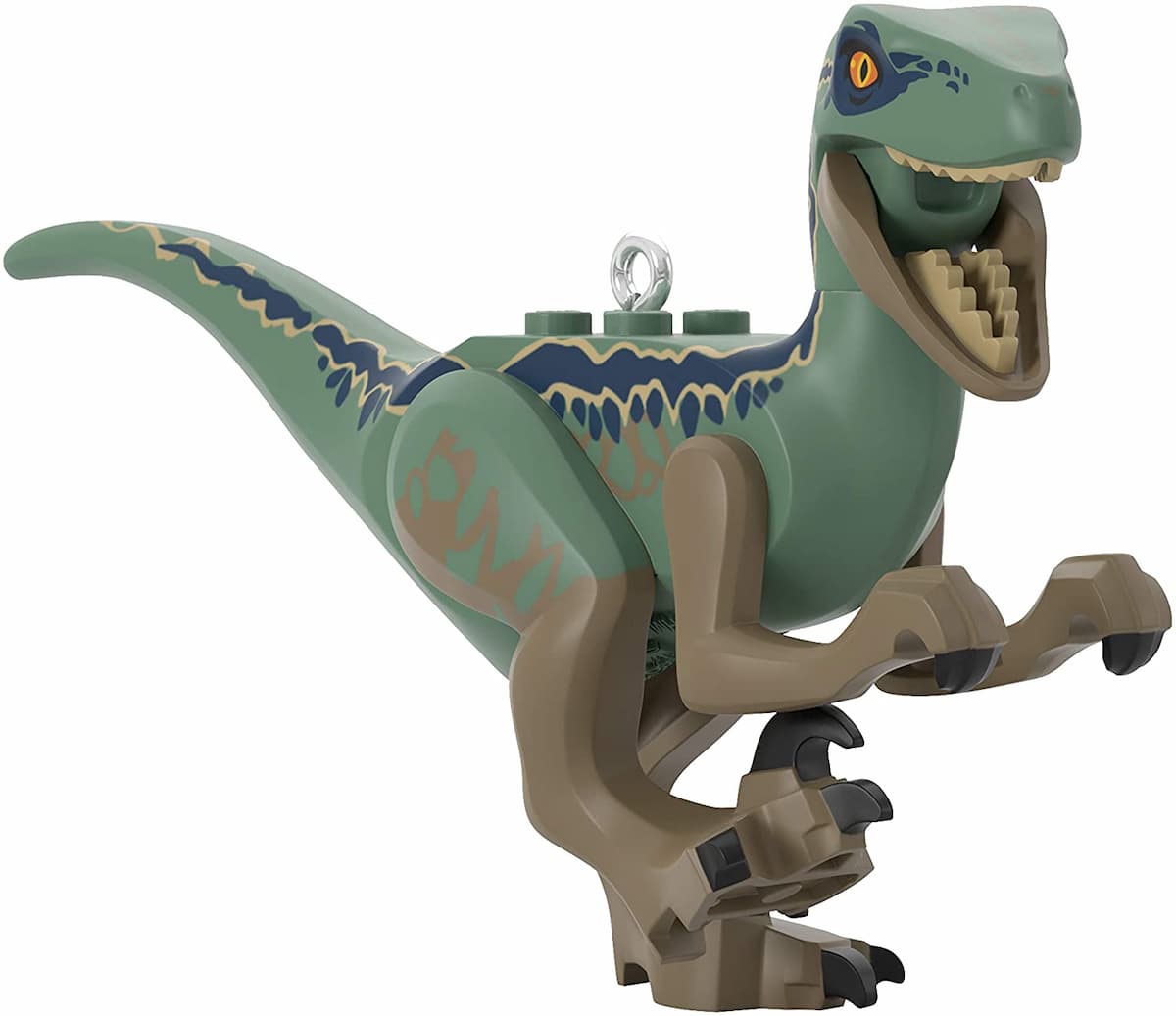 Hallmark Keepsake Christmas Tree Ornament - Jurassic World Velociraptor Blue LEGO set (#QXI2554-1)