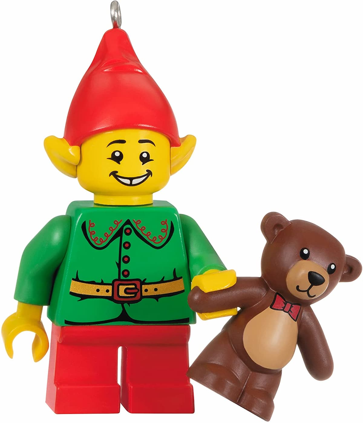 Hallmark Keepsake Christmas Tree Ornament - Elf and Teddy LEGO Seasonal set (#QXI7225-1, 2021)
