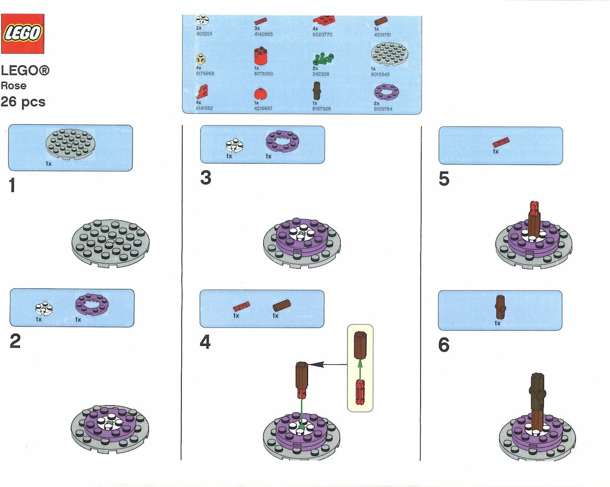 Rose LEGO set (#ROSE2-1)