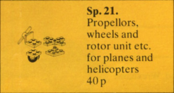 Propellers, Wheels and Rotors LEGO set (#Sp21-1)