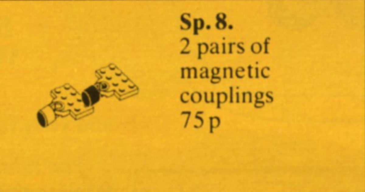 Magnetic Train Couplers with Plates LEGO set (#Sp8-1, 1977)