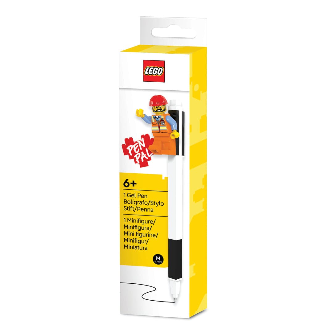 Pen Pal Gel Pen with Construction Worker Minifigure (Black) LEGO set (#53703-1)