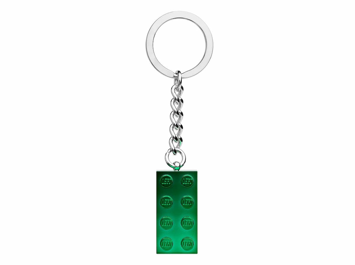 Chrome Green Brick Key Chain LEGO Key Chain set (#854083-1, 2021)