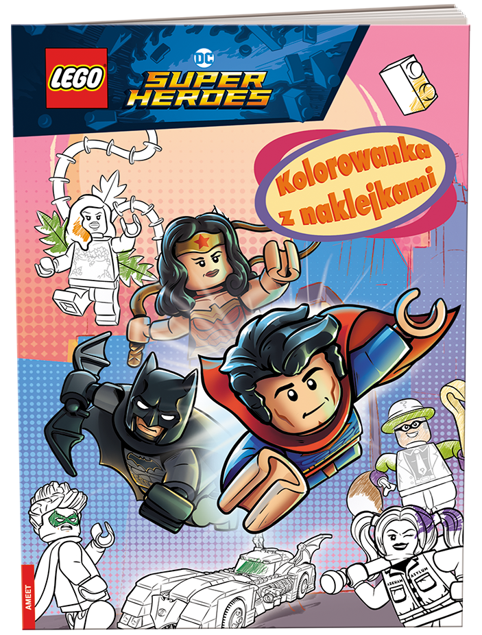 DC Comics Super Heroes: Kolorowanka z Naklejkami LEGO Activity Books set (#9788325342111-1, 2023)